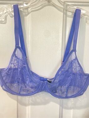 INC Sheer Lace Underwire Bra in Lavender Blue size L